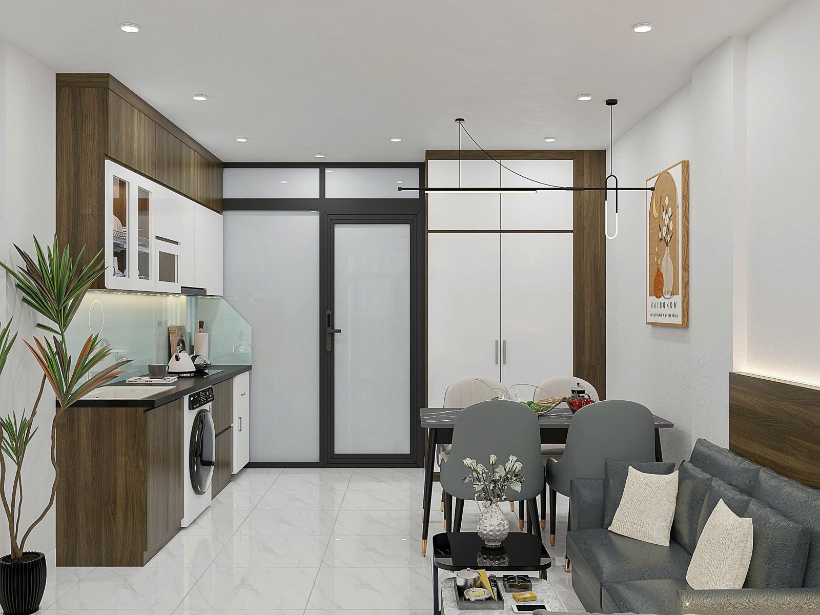 1-bedroom studio apartment for rent in Tây Hồ · Balcony · 3